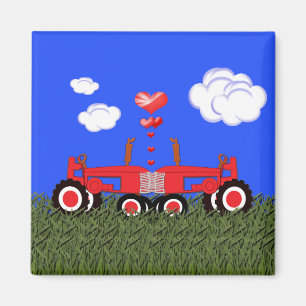 Kissing Trtors under Hearts Magnet