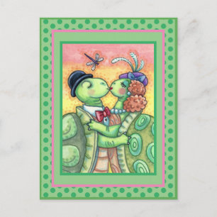 KISSING TURTLE SWEETHEARTS, CUTE TARPON VALENTINE HELG VYKORT