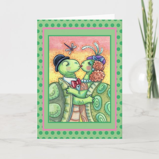 KISSING TURTLE SWEETHEARTS, CUTE TARPON VALENTINE HELGKORT (Framsida)
