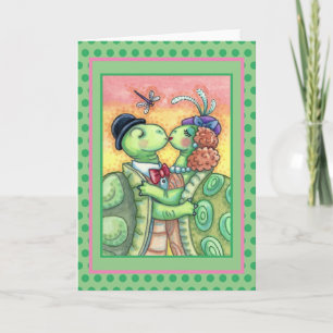 KISSING TURTLE SWEETHEARTS, CUTE TARPON VALENTINE HELGKORT