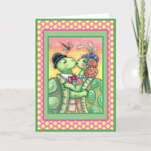 KISSING TURTLE SWEETHEARTS, CUTE TARPON VALENTINE HELGKORT