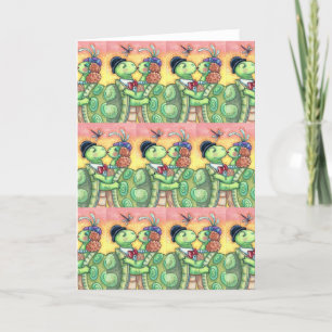 KISSING TURTLE SWEETHEARTS, CUTE TARPON VALENTINE HELGKORT
