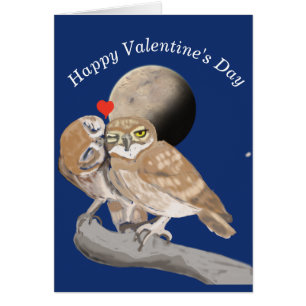 Kissing Uggla Valentine's Card Hälsningskort