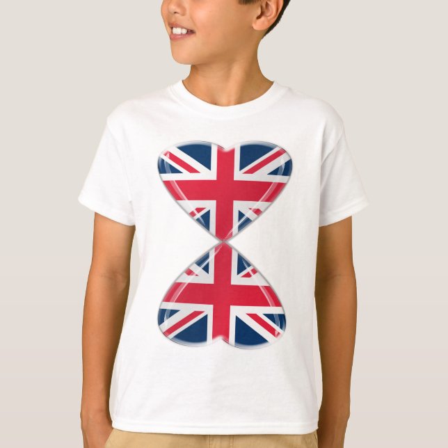 Kissing UK Hearts Flaggor T-shirt (Framsida)