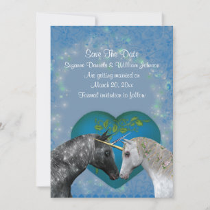 Kissing Unicorns Bröllop Spara Datumet