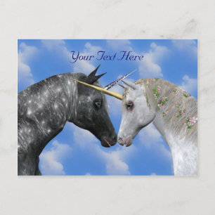Kissing Unicorns Fantasy-vykort Vykort
