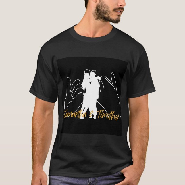 Kissing Valentine Day Manar T-Shirt Black (Framsida)