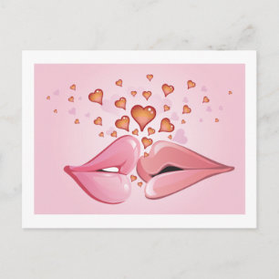 Kissing Valentine vykort