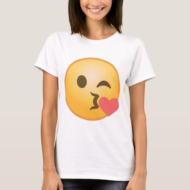 Kissing Winking Emoji Tee Shirt (Framsida)