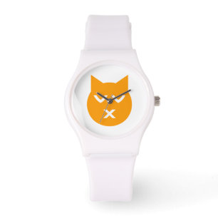 Kissing with Closed Öga Emoji Cat Armbandsur