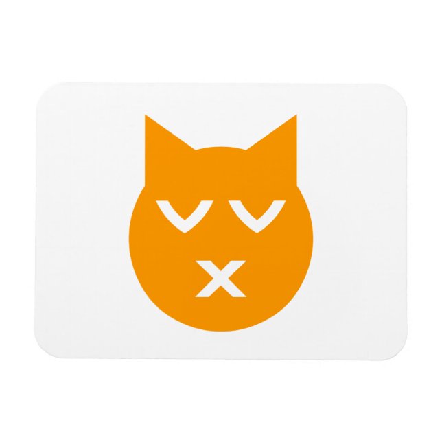 Kissing with Closed Öga Emoji Cat Magnet (Horisontell)