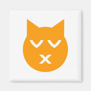 Kissing with Closed Öga Emoji Cat Magnet