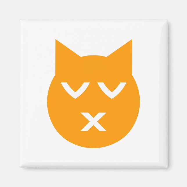 Kissing with Closed Öga Emoji Cat Magnet (Framsidan)