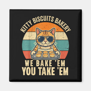 Kisskakor bakery rolig katt solglasögon retro magnet