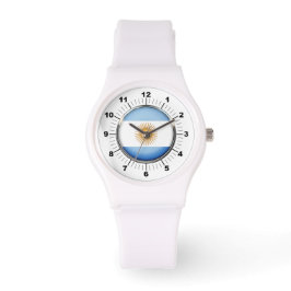 Kisslon, Flagga, porty White Silicon Watch Armbandsur