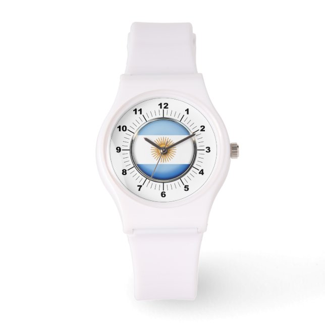 Kisslon, Flagga, porty White Silicon Watch Armbandsur (Framsida)