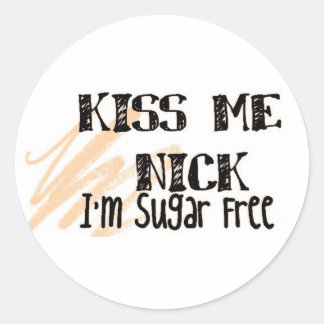 kissmeklistermärkear runt klistermärke