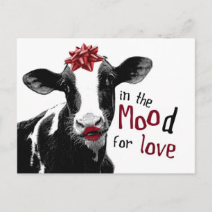 Kissy Läppar Cow i MOOd för Kärlek Vykort