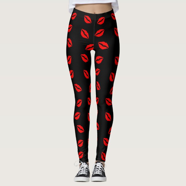 Kissy läppardamasker leggings (Framsida)
