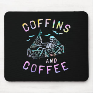 Kistor Och Kaffe Rolig Skelett Tie Dye Retro Ha Musmatta