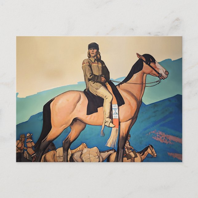 Kit Carson med bergsmän av Maynard Dixon Vykort (Framsida)