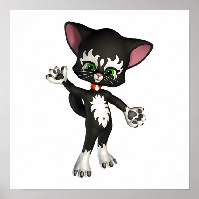 Kit E. Cat, Cute Tecknad Kitten Poster (Framsidan)