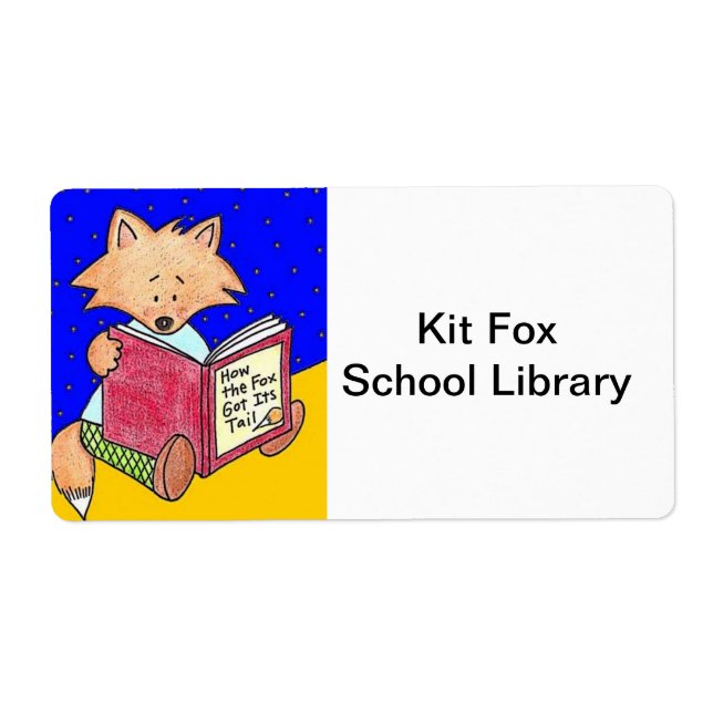 Kit Fox Bibliotek Bok etiketter Fraktsedel (Framsidan)