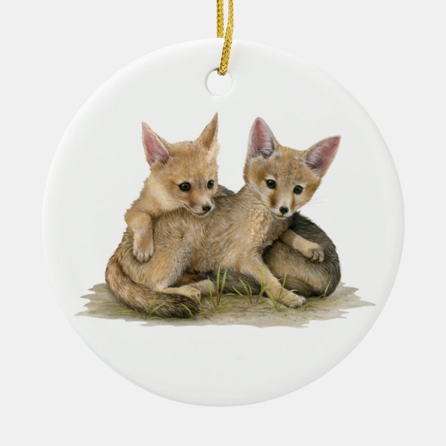 Kit Foxes Ceramic Ornament (Framsidan)