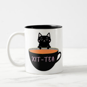 KIT-TEA BLACK CAT Två-Tonad MUGG