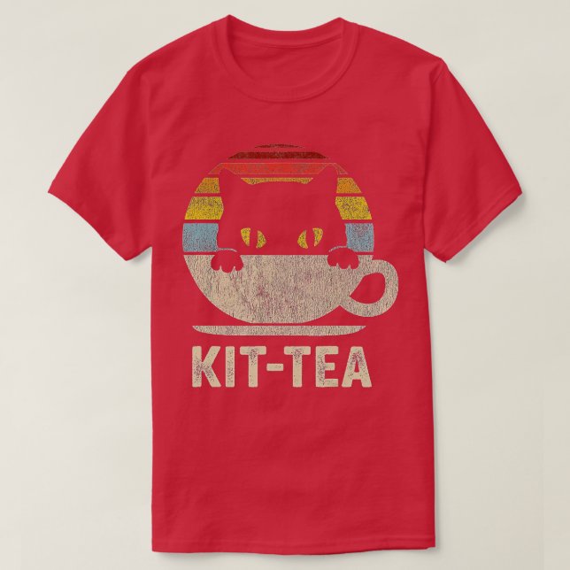 Kit Tea Black Kattunge Tea Älskare Gift T Shirt (Design framsida)