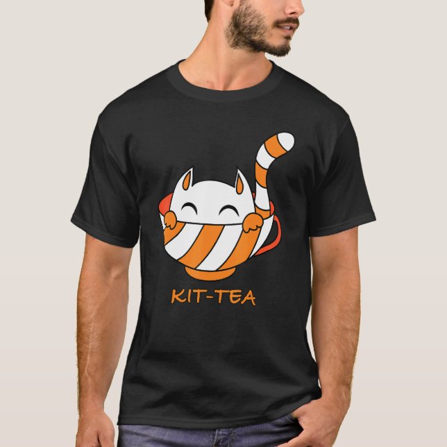 Kit Tea Cat Cute and Cat 7 T Shirt (Framsida)