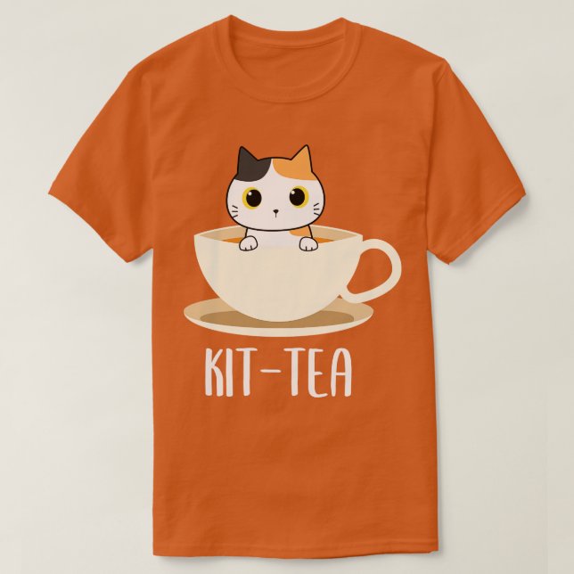 Kit Tea Cat Funny Cat Lover T Shirt (Design framsida)