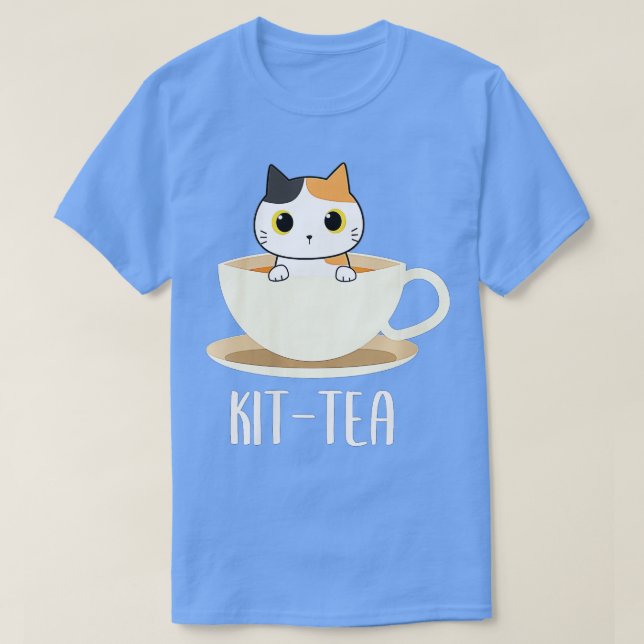 Kit Tea Funny Cat Lover för kvinnor T Shirt (Design framsida)