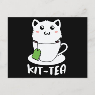 Kit Tea Funny Cat Lovers Vykort