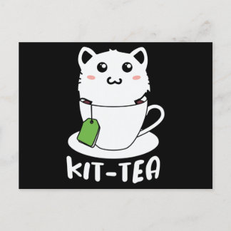 Kit Tea Funny Cat Lovers Vykort