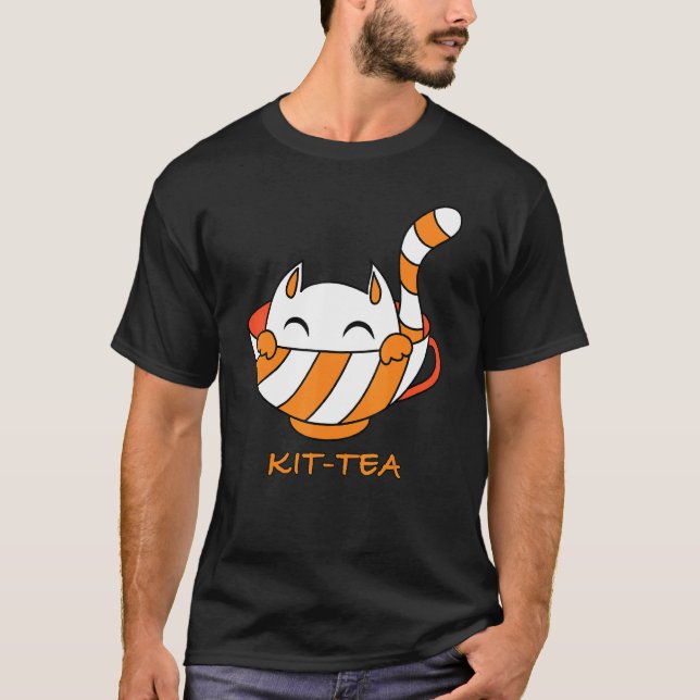 Kit Tea Katt Söt Och Katt 7 T Shirt (Framsida)
