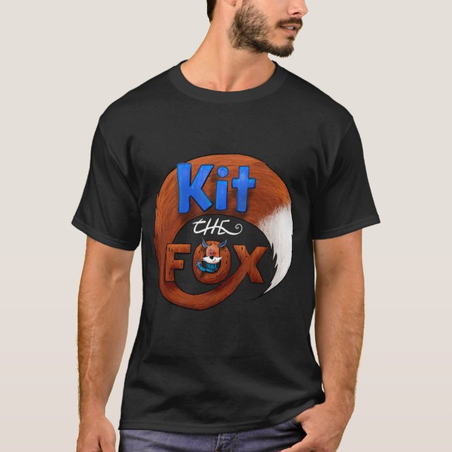 Kit the Fox Black T-Shirt (Framsida)