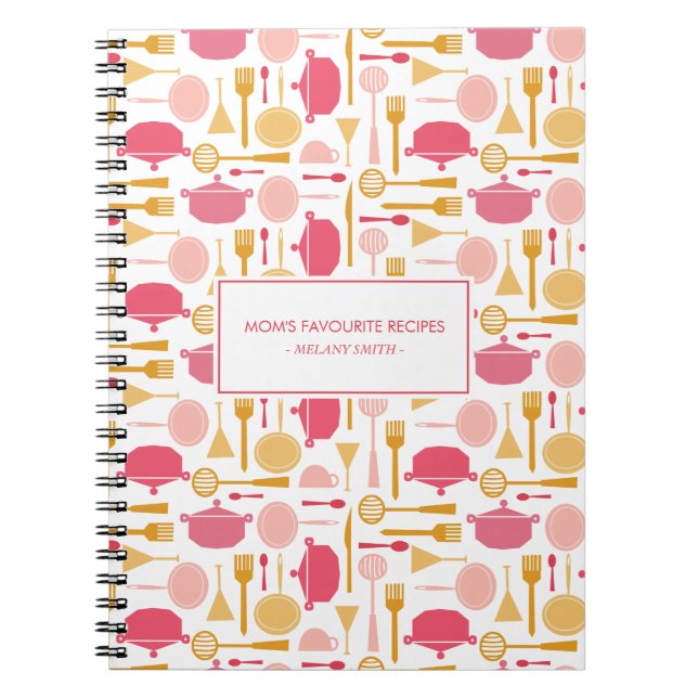 Kitchen Appliance Mamma Favorite Recipes Notebook Anteckningsbok Med Spiral (Framsidan)