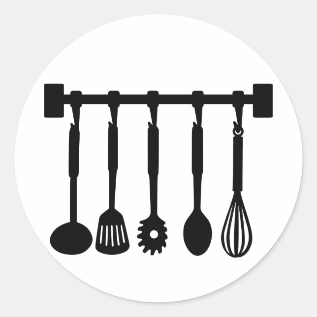 Kitchen - Cook Runt Klistermärke (Framsida)