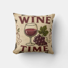 Kitchen Farmhouse Decor Wine Time  Kudde