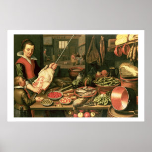 Kitchen Insida med en Maid Poster