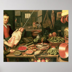 Kitchen Insida med en Maid Poster