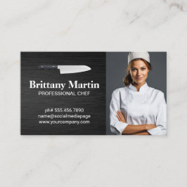 Kitchen Knivar Logotyp | Honlig Chef Smiling Visitkort