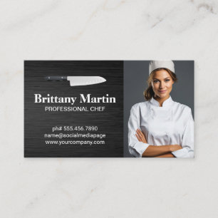 Kitchen Knivar Logotyp Honlig Chef Smiling Visitkort