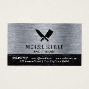 Kitchen Knivar Metall Brushed Visitkort