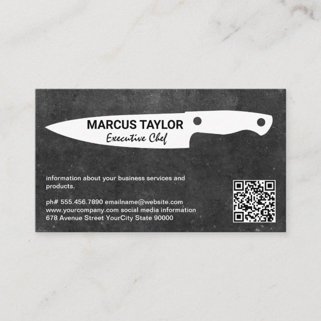 Kitchen Knivar | QR-Affärskort, magnet Visitkort (Framsida)
