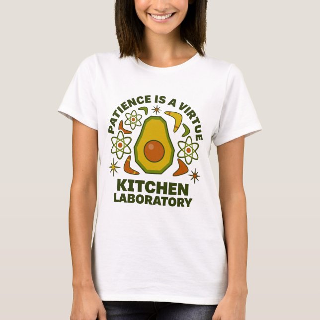 Kitchen Laboratory – Retro Modern Avocado T Shirt (Framsida)