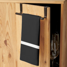 Kitchen Linen Ebony Black with White Rand
