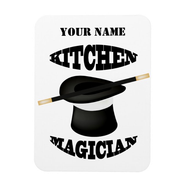Kitchen Magician Chef Cook Anpassningsbar Photo Ma Magnet (Vertikal)