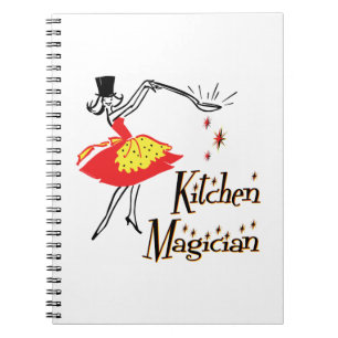 Kitchen Magician Retro Cooking Art Anteckningsbok